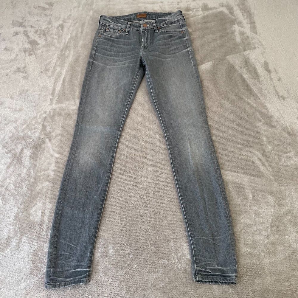 MOTHER Low Rise Looker Skinny Jeans in Gray Women 26x32 RARE Fact. Sample NWOT